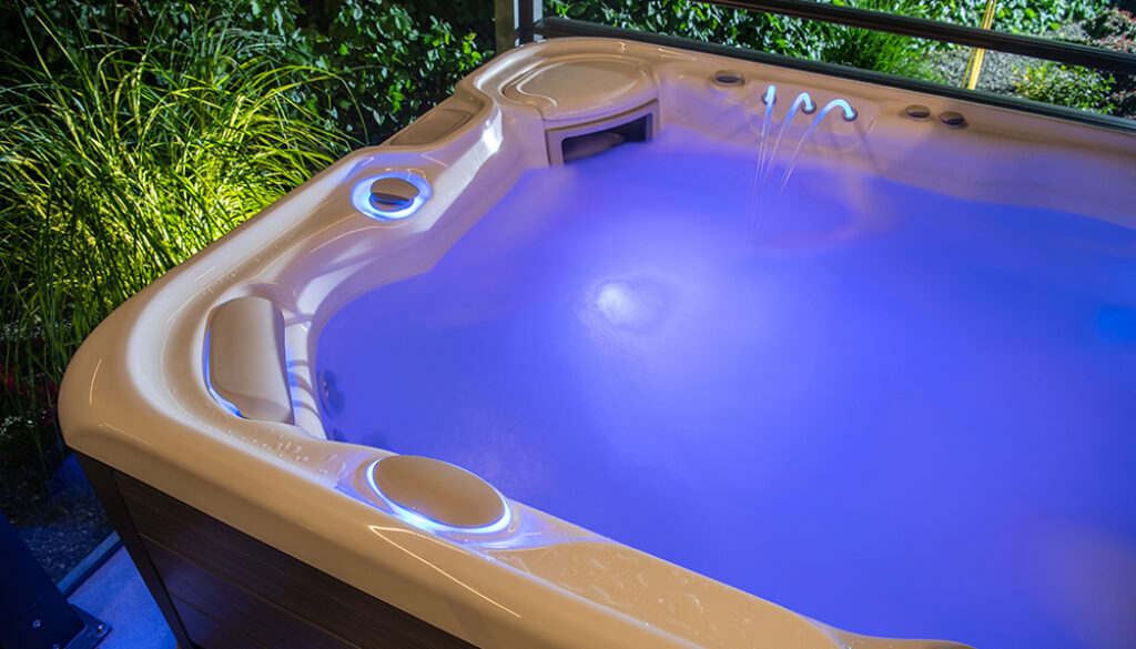 Blue Illuminated Home Garden Hot Tub Spa